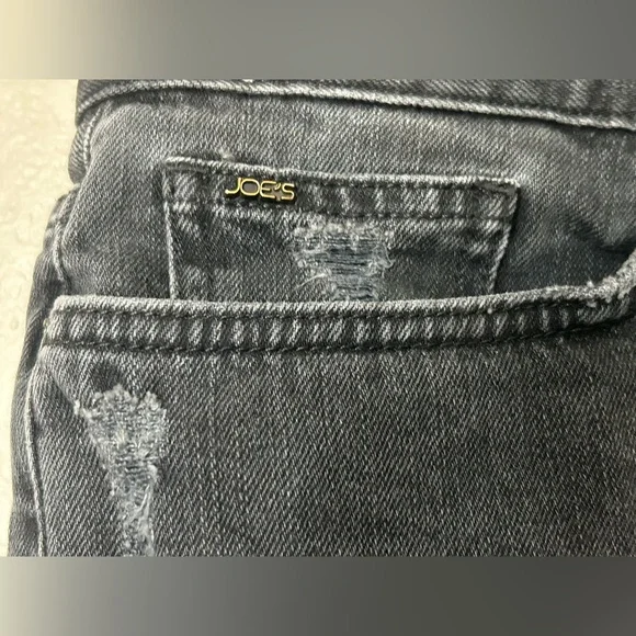 Joe's Jeans 'Rolled Ex-Lover' Black Distressed Cutoff Jean Shortie Shorts - Picture 5 of 10